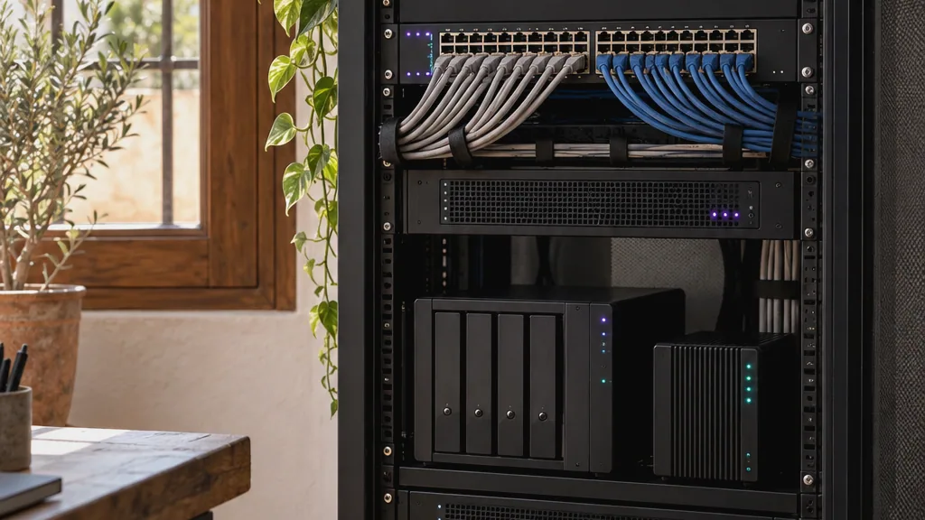 Infraestructura informática instalada en una oficina de Mallorca.